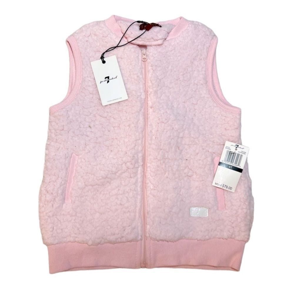 NWT 7 for all mankind 4t girls pink furry vest